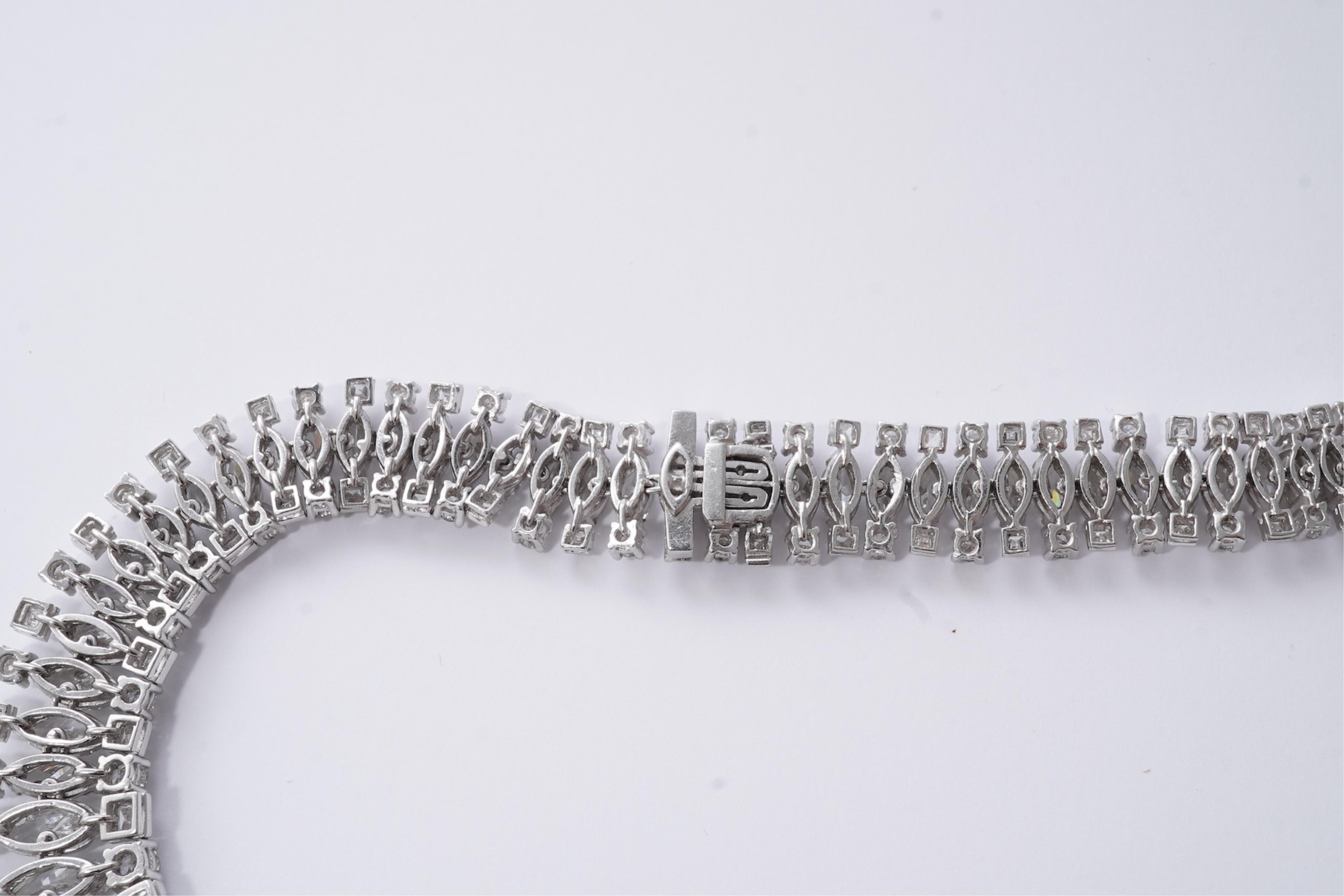 An impressive diamond collar, mid 20th century